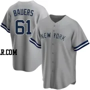 Jake Bauers Men's New York Yankees Gray Replica Road Name Jersey