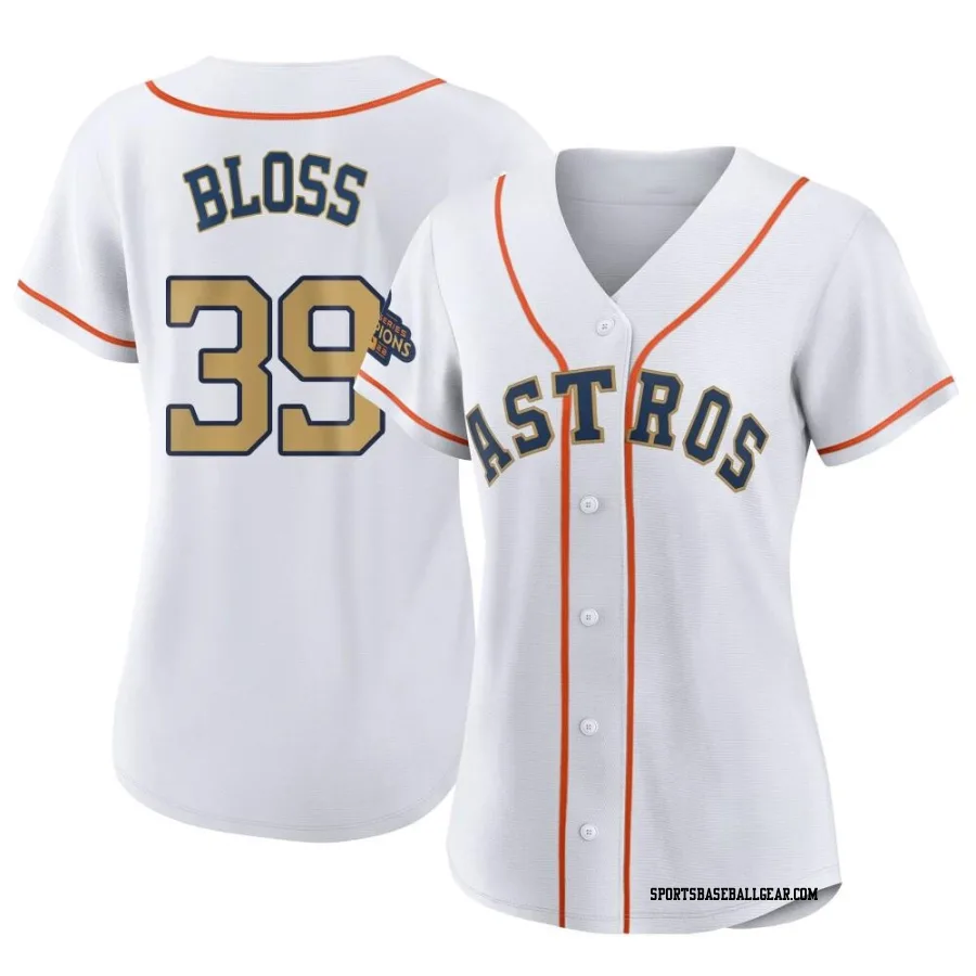 Jake Bloss Women's Houston Astros Gold Authentic White 2023 Collection Jersey