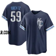 Jake Brentz Youth Kansas City Royals Navy Replica 2022 City Connect Jersey