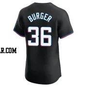 Jake Burger Men's Miami Marlins Black Elite Alternate Vapor Premier Jersey