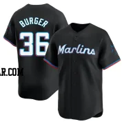 Jake Burger Men's Miami Marlins Black Limited Alternate Jersey