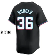 Jake Burger Men's Miami Marlins Black Limited Alternate Jersey