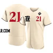 Jake Burger Men's Texas Rangers Cream Authentic 2023 City Connect 2023 World Series Jersey