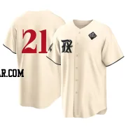 Jake Burger Men's Texas Rangers Cream Replica 2023 City Connect 2023 World Series Jersey