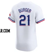 Jake Burger Men's Texas Rangers White Elite Home Jersey