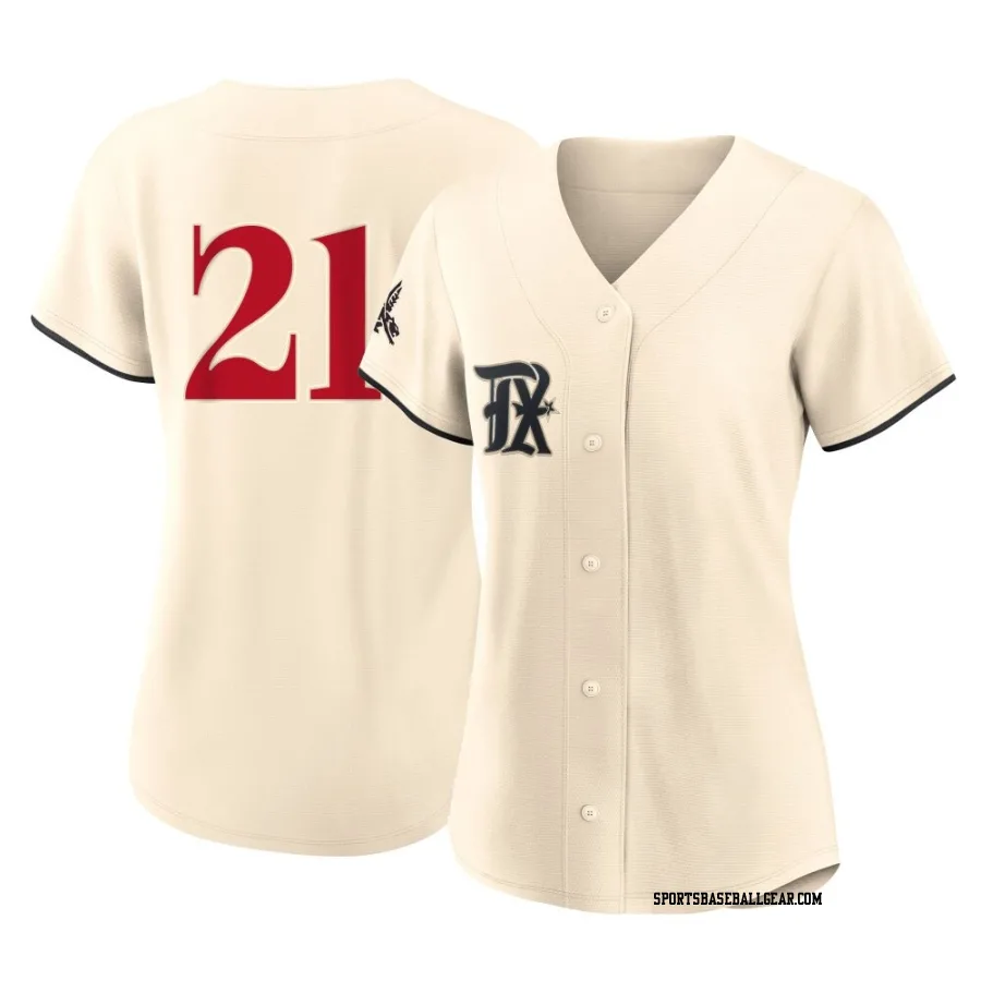 Jake Burger Women's Texas Rangers Cream Authentic 2023 City Connect Jersey