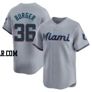 Jake Burger Youth Miami Marlins Gray Limited Road Jersey