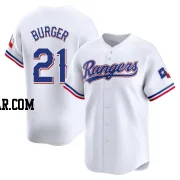 Jake Burger Youth Texas Rangers White Limited Home Jersey