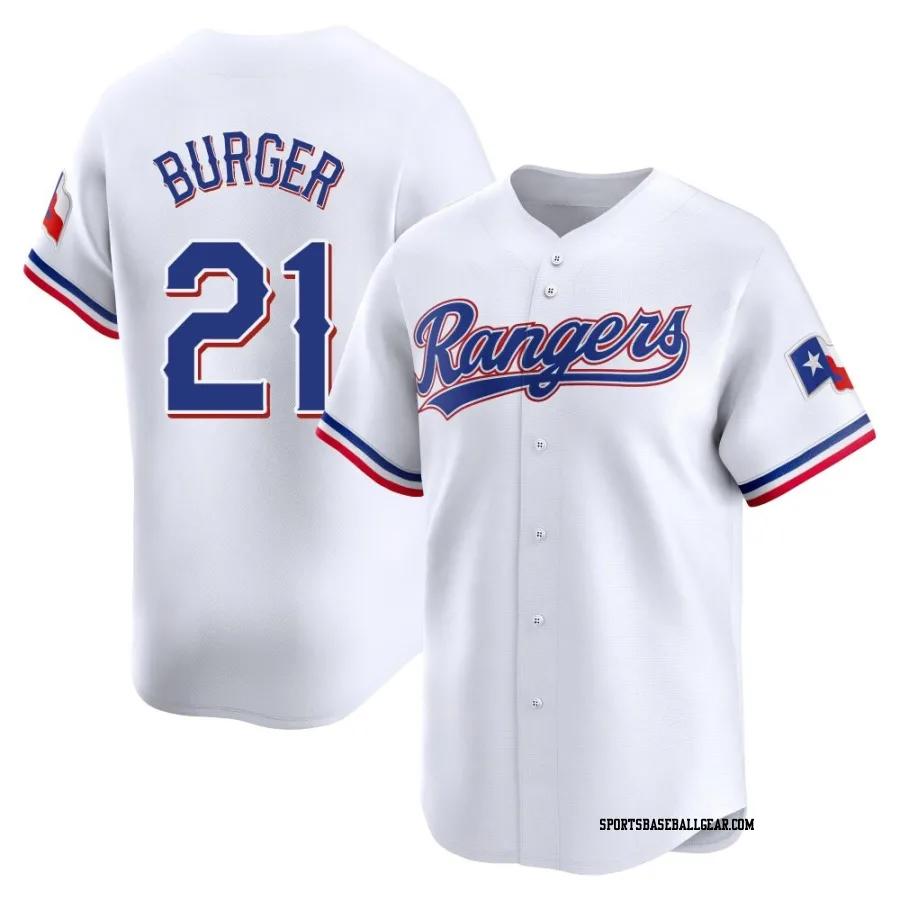 Jake Burger Youth Texas Rangers White Limited Home Jersey