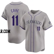 Jake Cave Men's Colorado Rockies Gray Limited Road Jersey