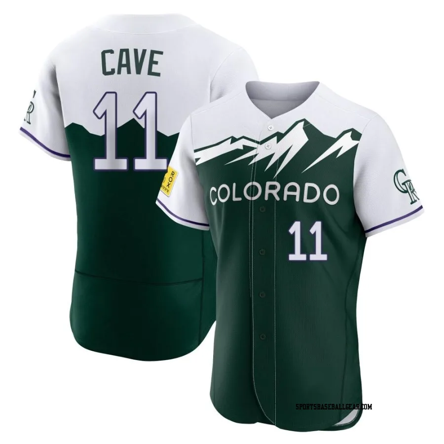 Jake Cave Men's Colorado Rockies Green Authentic 2022 City Connect Jersey