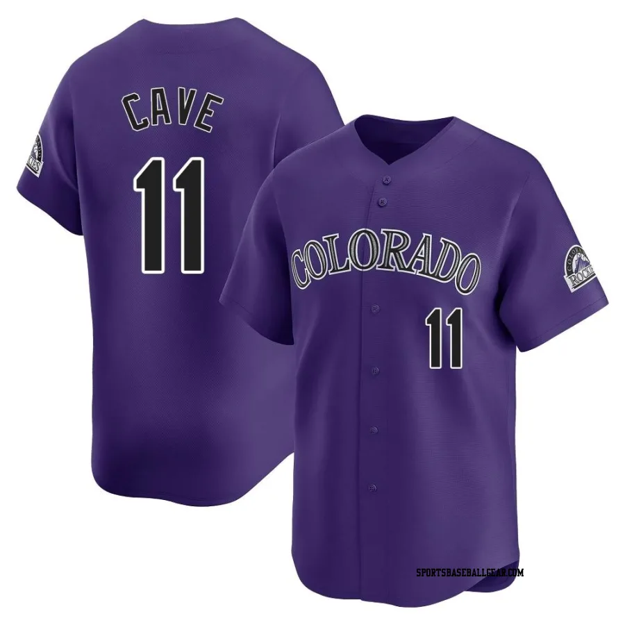 Jake Cave Men's Colorado Rockies Purple Limited Alternate Jersey