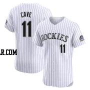 Jake Cave Men's Colorado Rockies White Elite Home Jersey