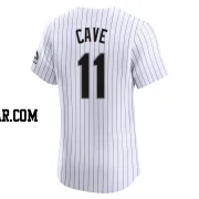 Jake Cave Men's Colorado Rockies White Elite Home Jersey