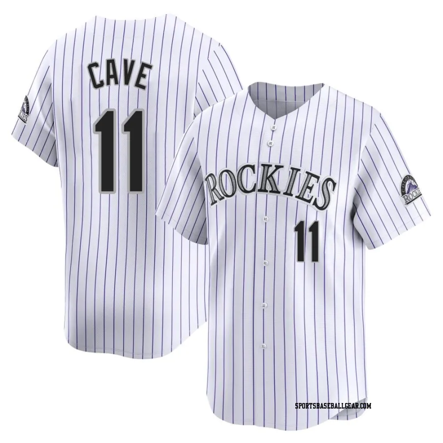 Jake Cave Men's Colorado Rockies White Limited Home Jersey