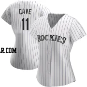 Jake Cave Women's Colorado Rockies White Authentic Home Jersey