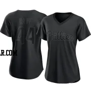 Jake Cave Women's Philadelphia Phillies Black Authentic Pitch Fashion Jersey