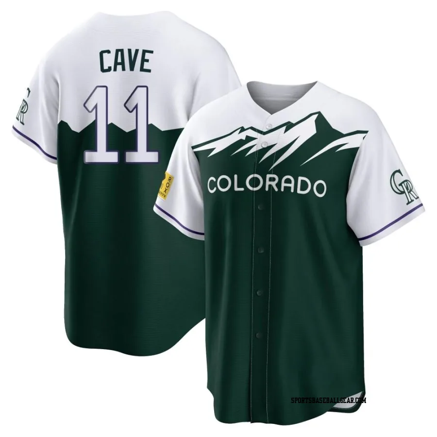 Jake Cave Youth Colorado Rockies Green Replica 2022 City Connect Jersey