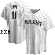 Jake Cave Youth Colorado Rockies White Replica Home Jersey