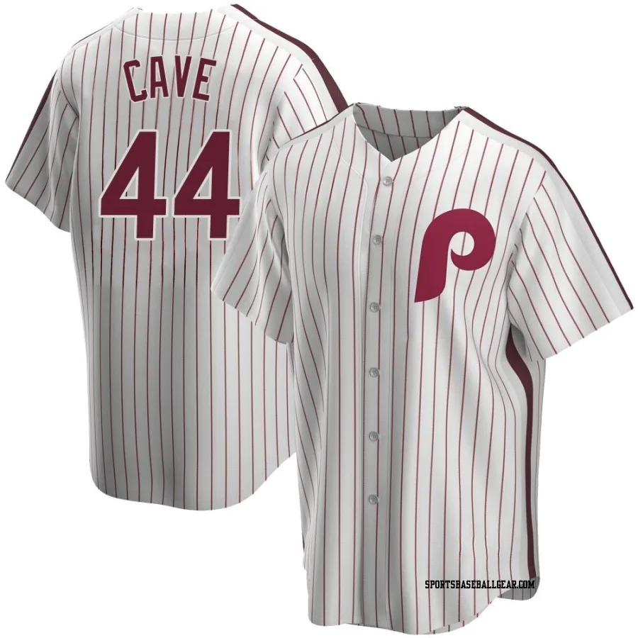 Jake Cave Youth Philadelphia Phillies White Replica Home Cooperstown Collection Jersey