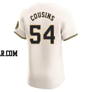 Jake Cousins Men's Milwaukee Brewers Cream Elite Home Jersey