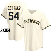 Jake Cousins Men's Milwaukee Brewers Cream Replica Home Jersey