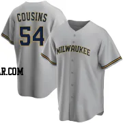 Jake Cousins Men's Milwaukee Brewers Gray Replica Road Jersey