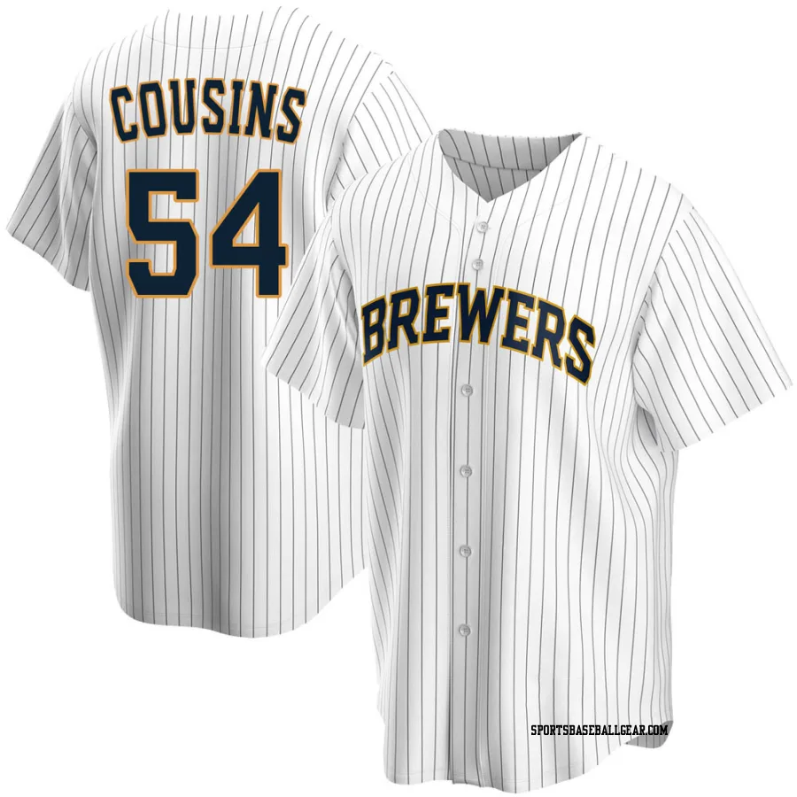 Jake Cousins Men's Milwaukee Brewers White Replica Home Jersey