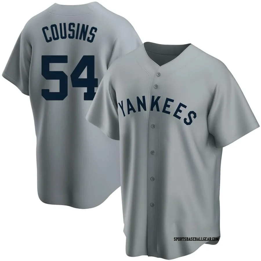 Jake Cousins Men's New York Yankees Gray Replica Road Cooperstown Collection Jersey