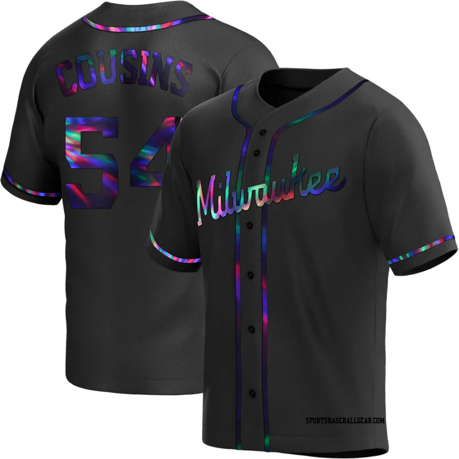 Jake Cousins Youth Milwaukee Brewers Black Holographic Replica Alternate Jersey