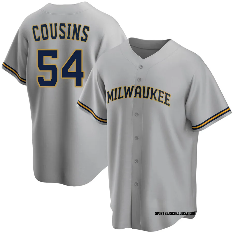 Jake Cousins Youth Milwaukee Brewers Gray Replica Road Jersey