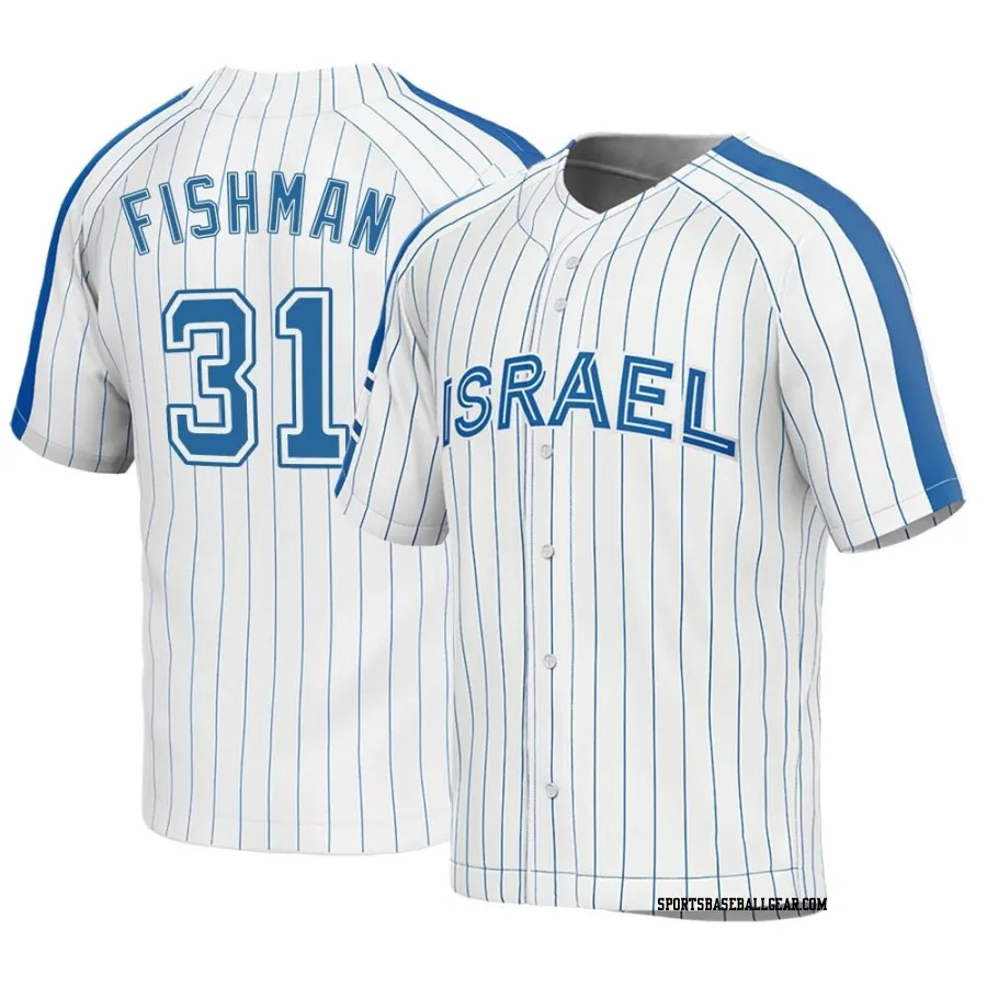 Jake Fishman Youth Israel Baseball White Replica 2023 World Baseball Classic Jersey