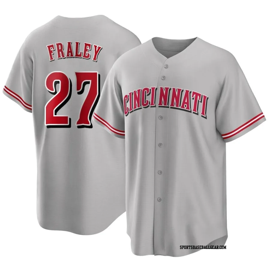 Jake Fraley Youth Cincinnati Reds Gray Replica Road Jersey