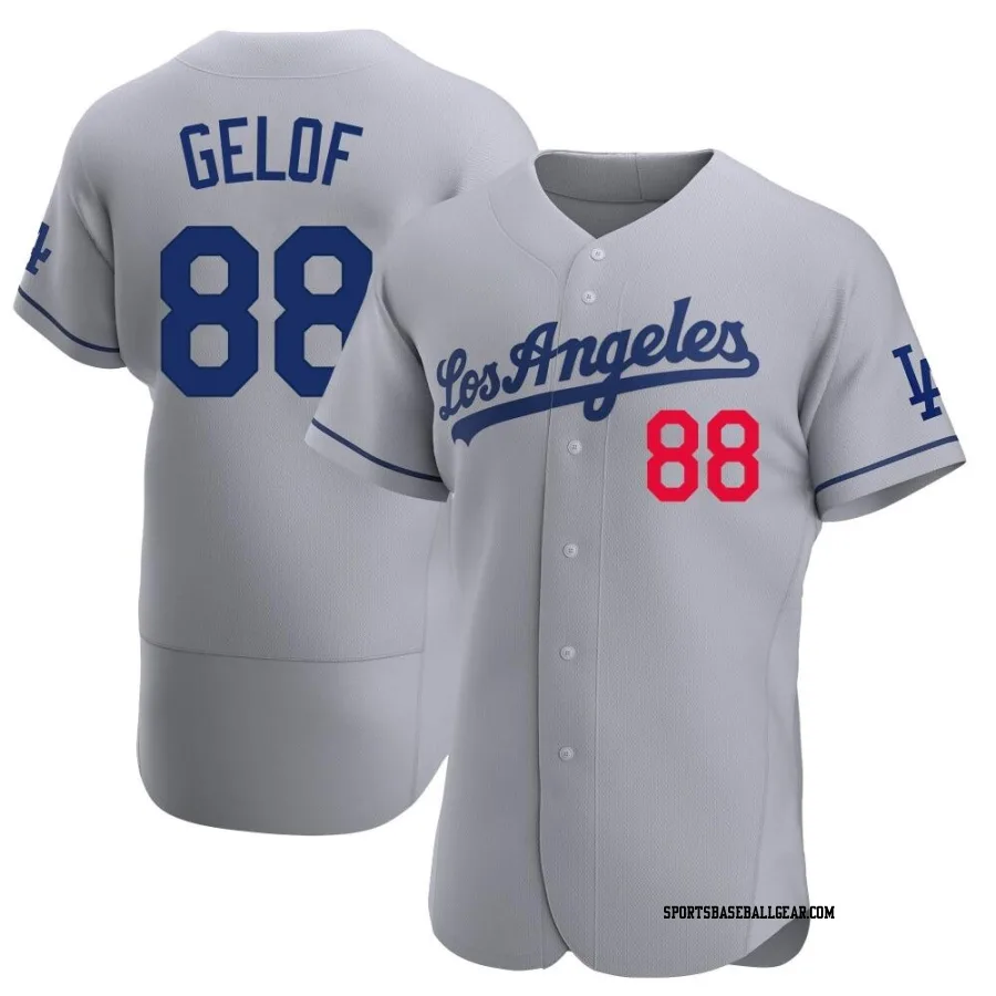 Jake Gelof Men's Los Angeles Dodgers Gray Authentic Away Jersey