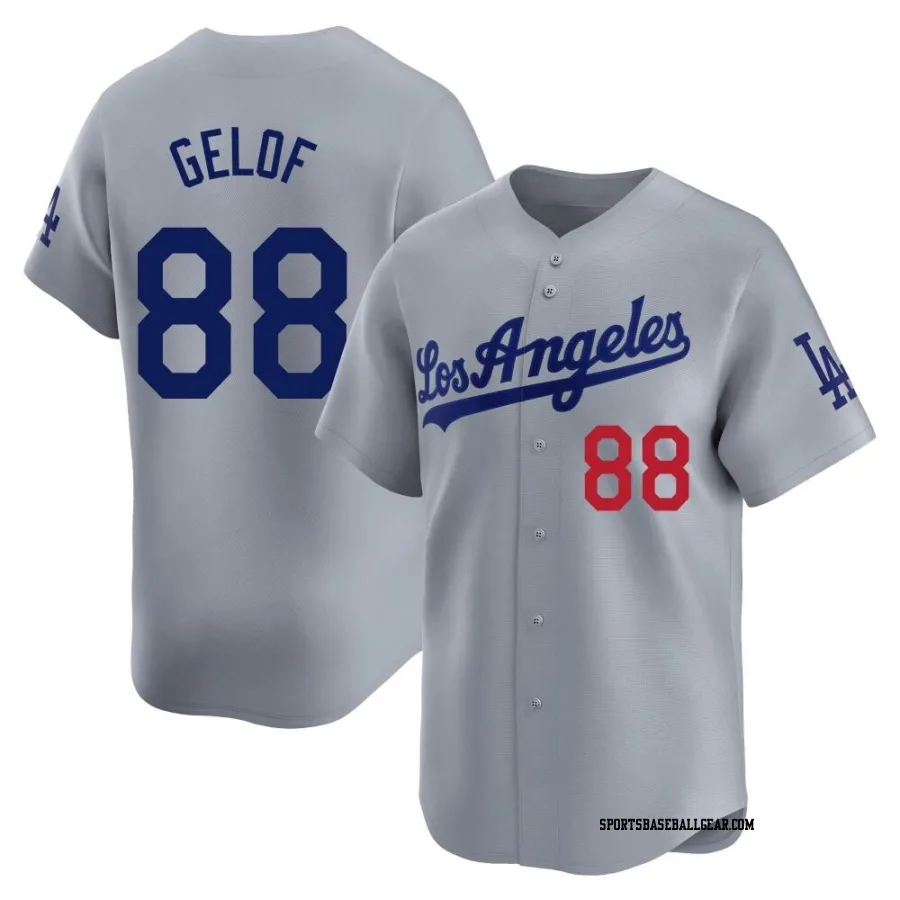 Jake Gelof Men's Los Angeles Dodgers Gray Limited Away Jersey