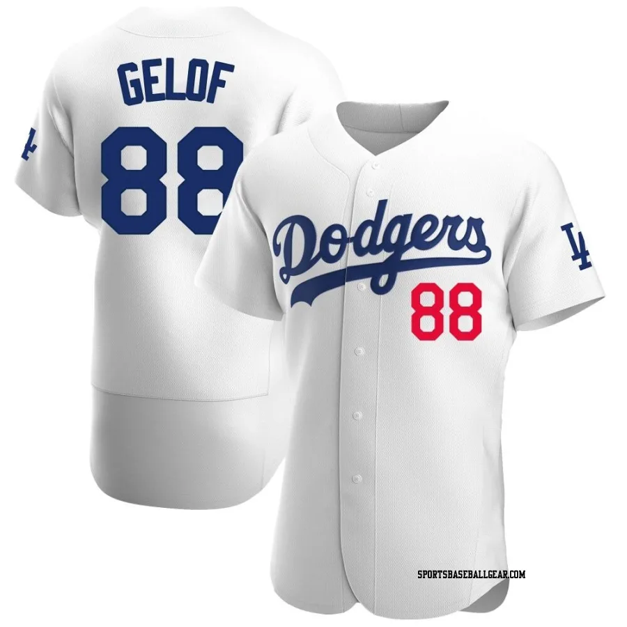 Jake Gelof Men's Los Angeles Dodgers White Authentic Home Jersey