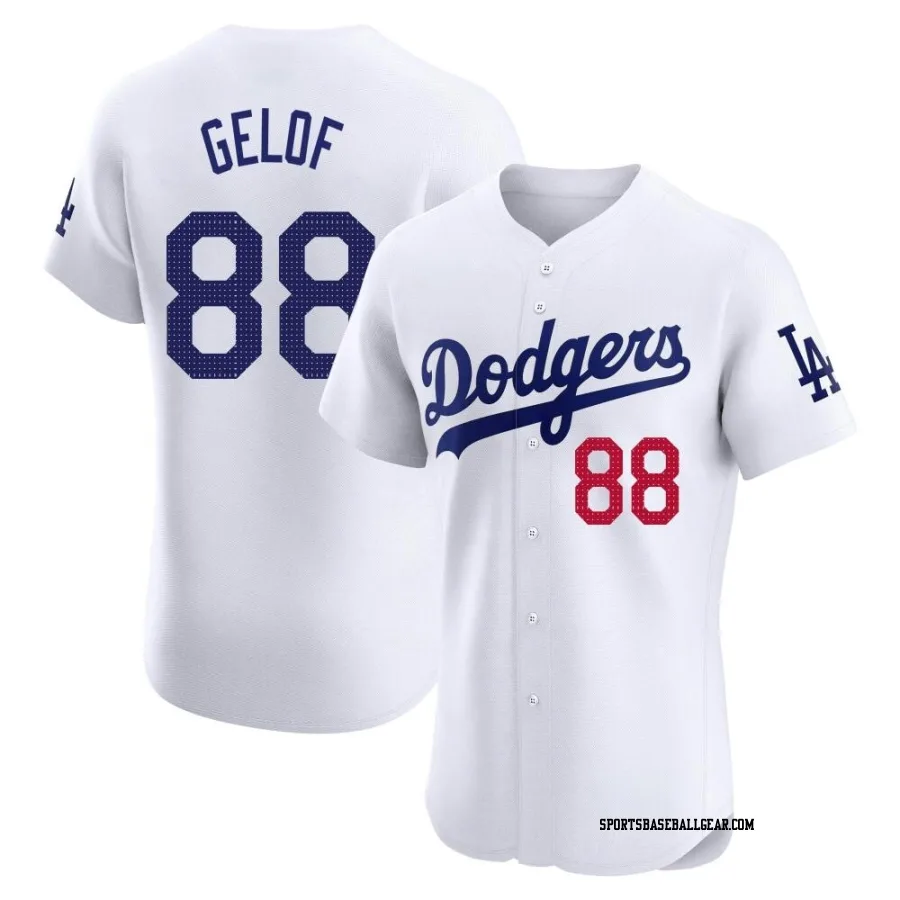 Jake Gelof Men's Los Angeles Dodgers White Elite Home Jersey