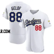 Jake Gelof Men's Los Angeles Dodgers White/Gold Authentic 2021 Gold Program Player Jersey