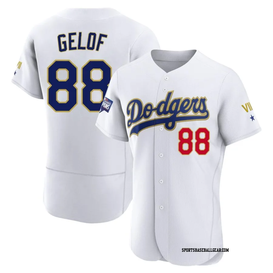 Jake Gelof Men's Los Angeles Dodgers White/Gold Authentic 2021 Gold Program Player Jersey