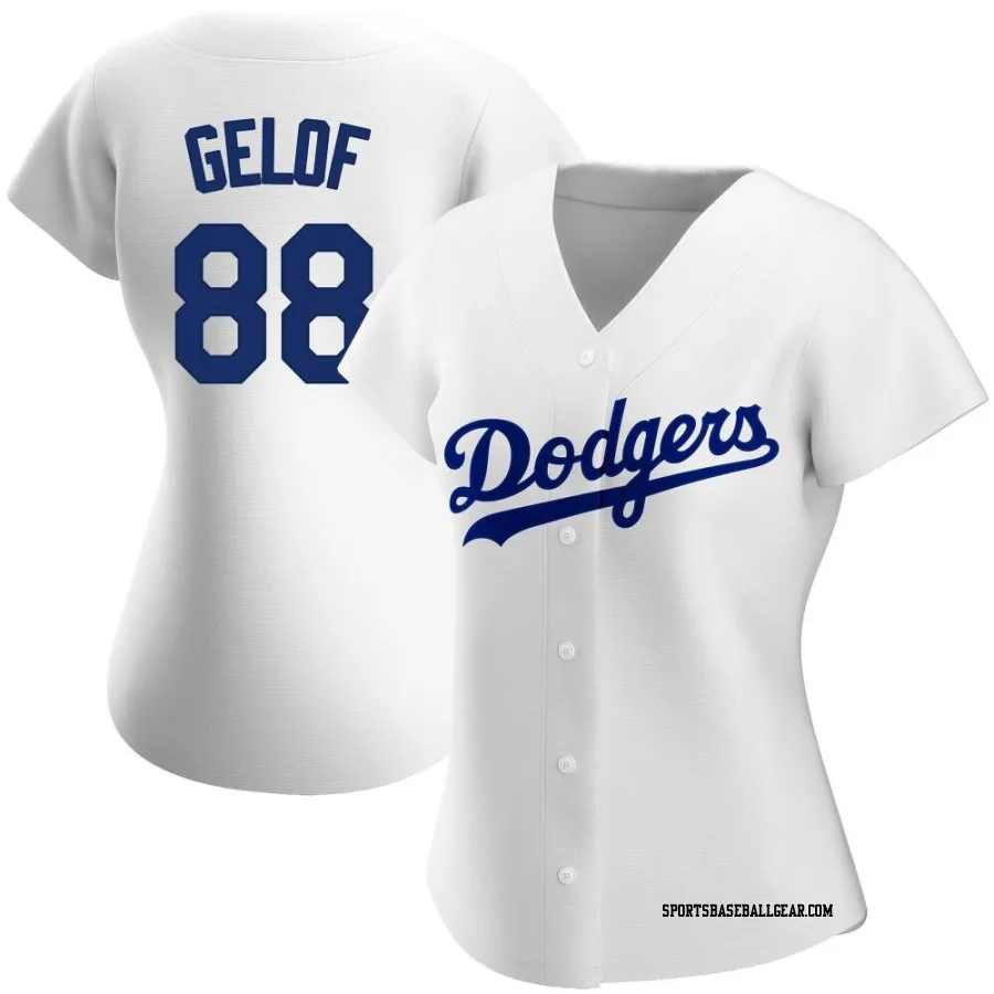 Jake Gelof Women's Los Angeles Dodgers White Authentic Home Jersey