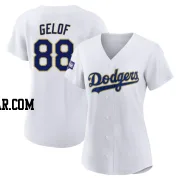 Jake Gelof Women's Los Angeles Dodgers White/Gold Authentic 2021 Gold Program Player Jersey