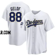 Jake Gelof Youth Los Angeles Dodgers White/Gold Replica 2021 Gold Program Player Jersey