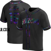 Jake Hager Men's Arizona Diamondbacks Black Holographic Replica Alternate Jersey