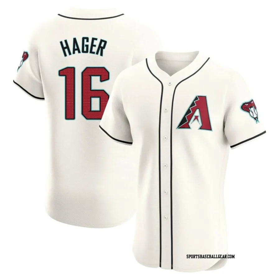 Jake Hager Men's Arizona Diamondbacks Cream Elite Home Jersey