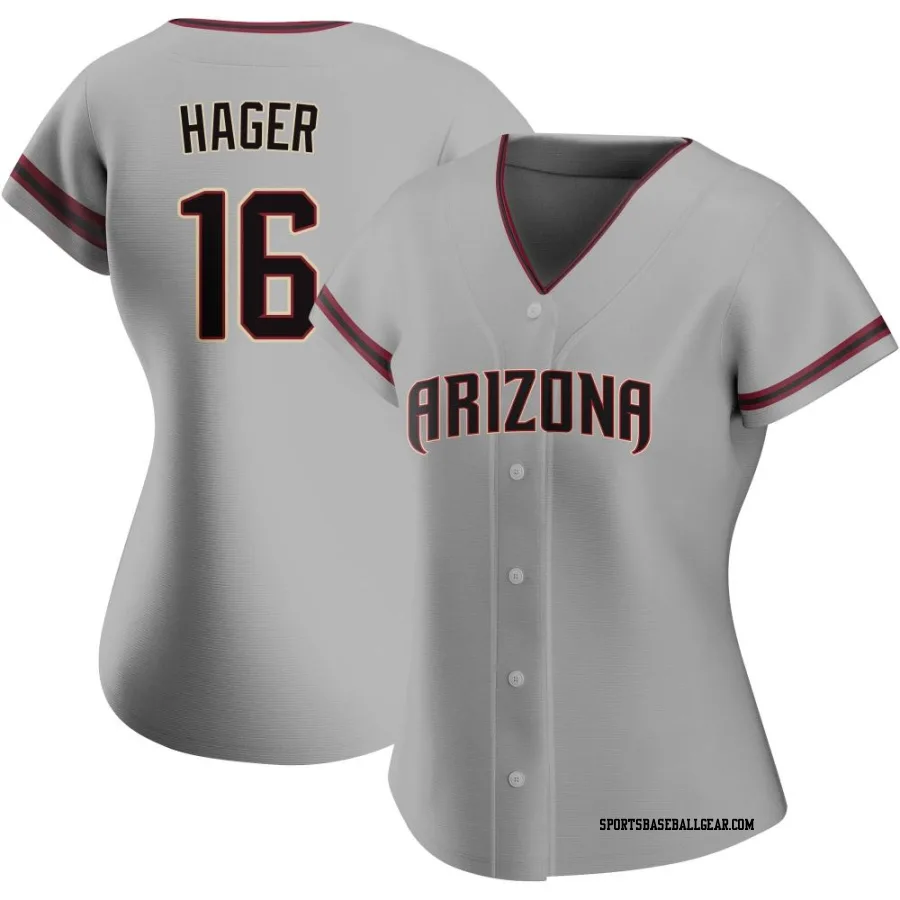 Jake Hager Women's Arizona Diamondbacks Gray Authentic Road Jersey