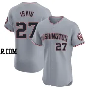 Jake Irvin Men's Washington Nationals Gray Elite Road Jersey