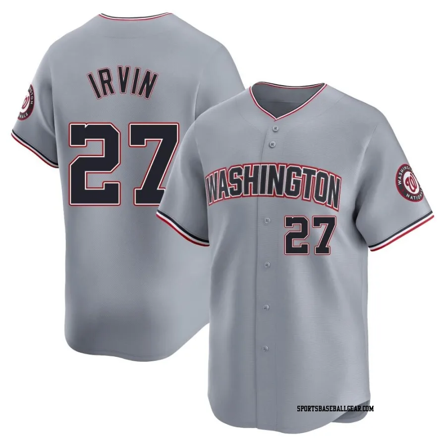 Jake Irvin Men's Washington Nationals Gray Limited Road Jersey