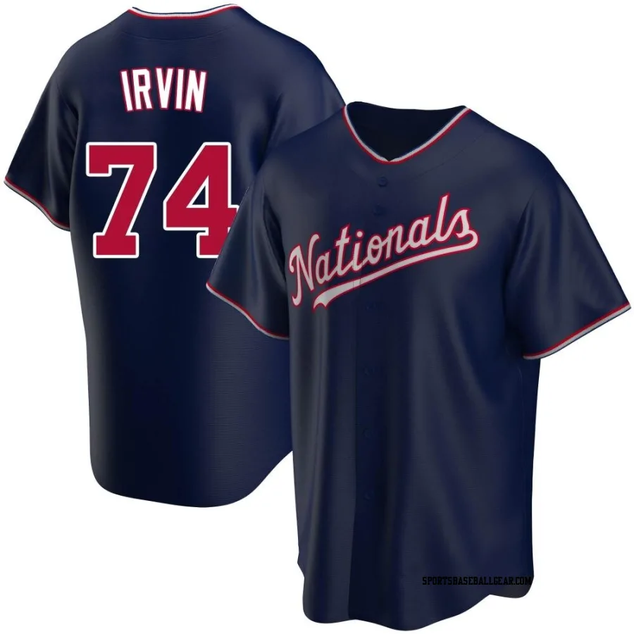 Jake Irvin Youth Washington Nationals Navy Replica Alternate Jersey