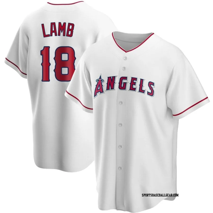 Jake Lamb Men's Los Angeles Angels White Replica Home Jersey