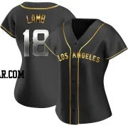 Jake Lamb Women's Los Angeles Angels Black Golden Replica Alternate Jersey